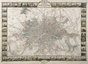 ジョンタリス＆カンパニーが発行した1851年の全国民の産業の偉大な展示会を記念したタリスイラストレイテッドロンドンとその周辺の計画